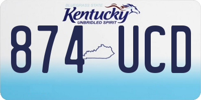 KY license plate 874UCD