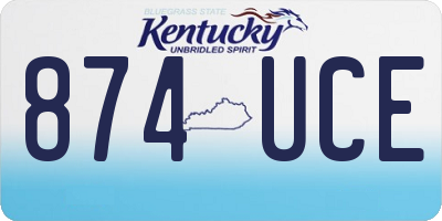 KY license plate 874UCE