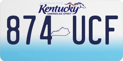 KY license plate 874UCF