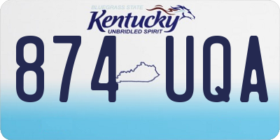 KY license plate 874UQA