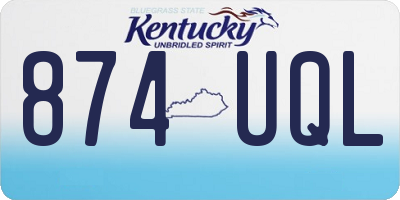 KY license plate 874UQL