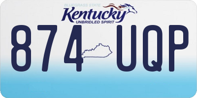 KY license plate 874UQP