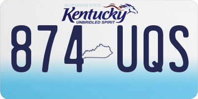 KY license plate 874UQS