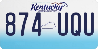 KY license plate 874UQU