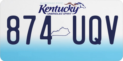 KY license plate 874UQV