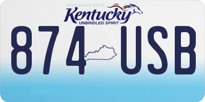KY license plate 874USB