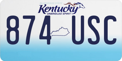 KY license plate 874USC