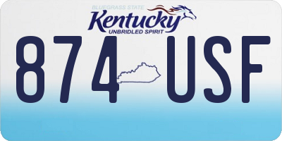 KY license plate 874USF