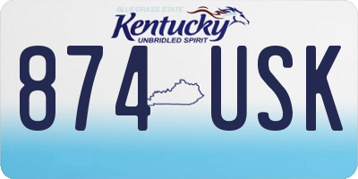KY license plate 874USK