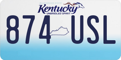 KY license plate 874USL