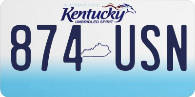 KY license plate 874USN