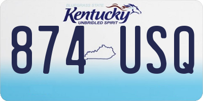 KY license plate 874USQ