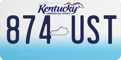 KY license plate 874UST