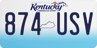 KY license plate 874USV