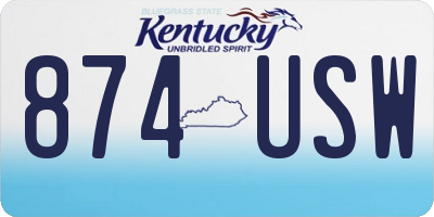 KY license plate 874USW