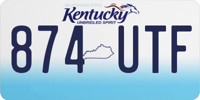 KY license plate 874UTF