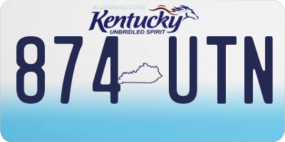 KY license plate 874UTN