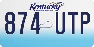 KY license plate 874UTP