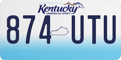 KY license plate 874UTU