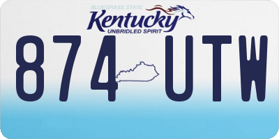 KY license plate 874UTW