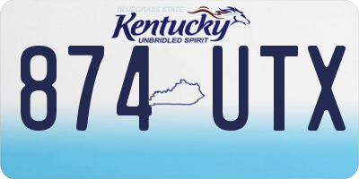 KY license plate 874UTX