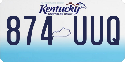 KY license plate 874UUQ