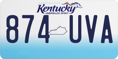 KY license plate 874UVA