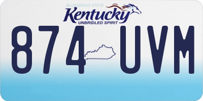 KY license plate 874UVM