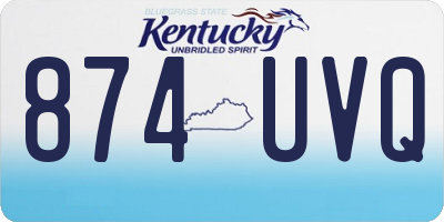 KY license plate 874UVQ