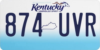 KY license plate 874UVR