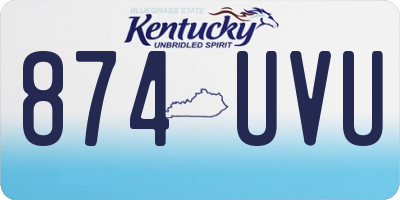 KY license plate 874UVU
