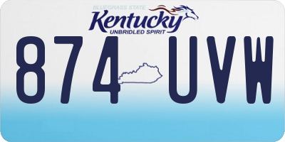 KY license plate 874UVW