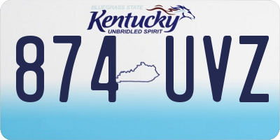 KY license plate 874UVZ