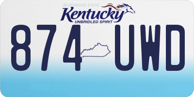 KY license plate 874UWD