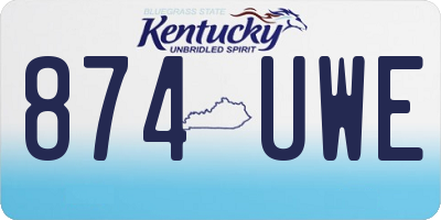 KY license plate 874UWE