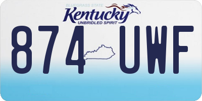 KY license plate 874UWF