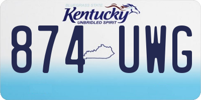 KY license plate 874UWG