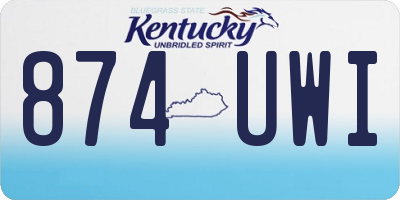 KY license plate 874UWI