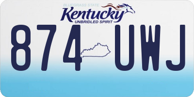 KY license plate 874UWJ