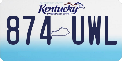 KY license plate 874UWL