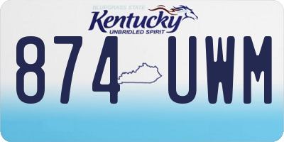 KY license plate 874UWM
