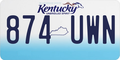 KY license plate 874UWN