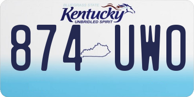 KY license plate 874UWO