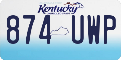 KY license plate 874UWP