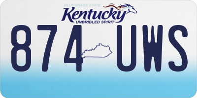 KY license plate 874UWS