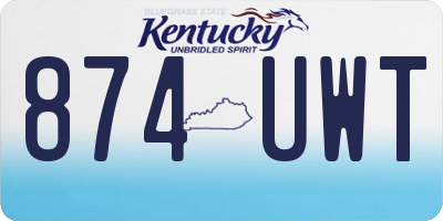 KY license plate 874UWT