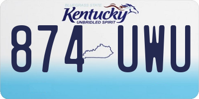 KY license plate 874UWU