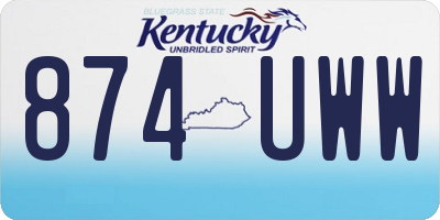 KY license plate 874UWW