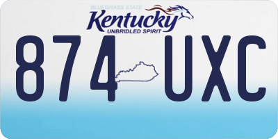 KY license plate 874UXC