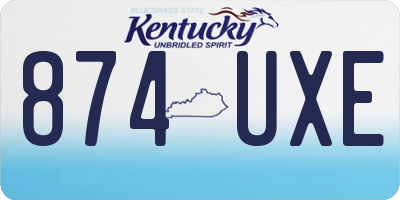 KY license plate 874UXE